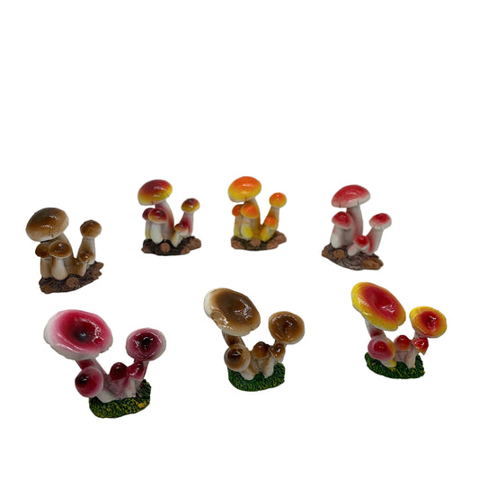 Mushrooms Miniature Fairy Garden Plant – Resin Mini Decoration for Fairy Gardens