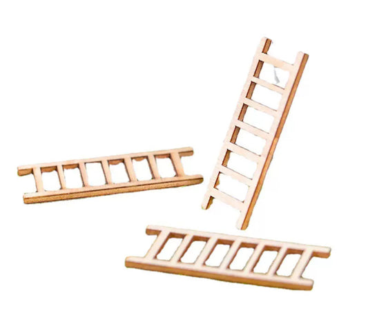 Miniature Fairy Garden Wooden Ladder Accessory – Resin Decoration for Fairy Gardens & Miniature Displays
