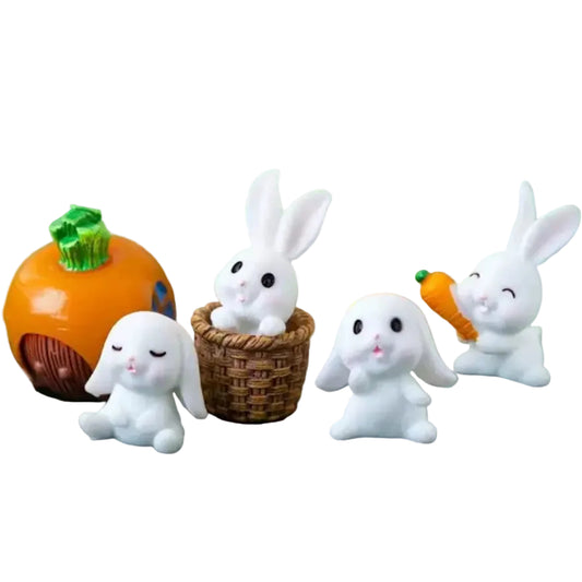 7pcs Fairy Garden Rabbits Kit Bunny Fairy Garden Accessories