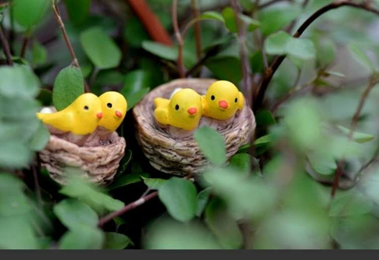 Fairy Garden Accessories Animals Birds in a Nest