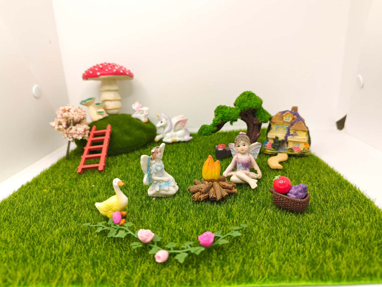 Fairy Garden Kit – 20 PCS Miniature Set with Fairy House, Mushroom, Trees, Unicorns & Fairies
