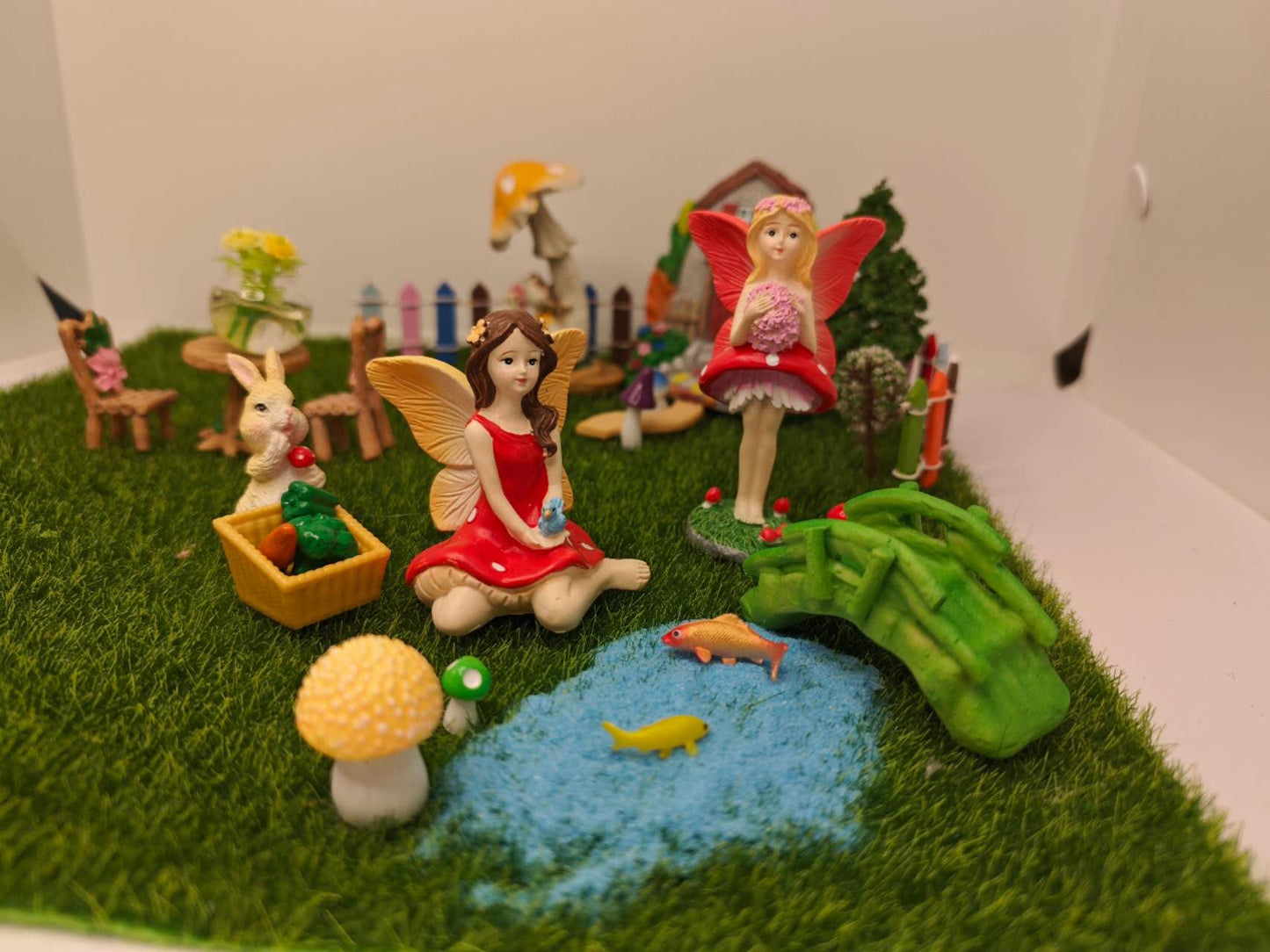 Fairy Garden Kit – 26PCS Miniature Set with Fairy Door, Mushroom, Trees, Fairies
