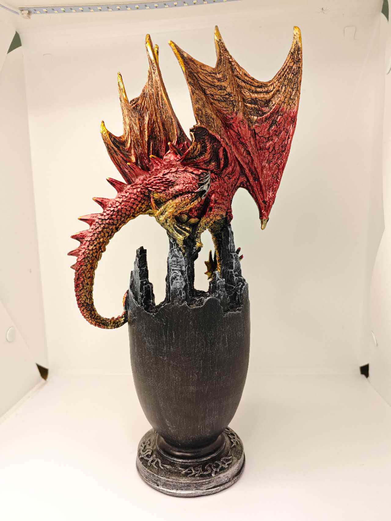 Mystical Red Resin Dragon Figure Statue Home & Office Decor indoor outdoor decor