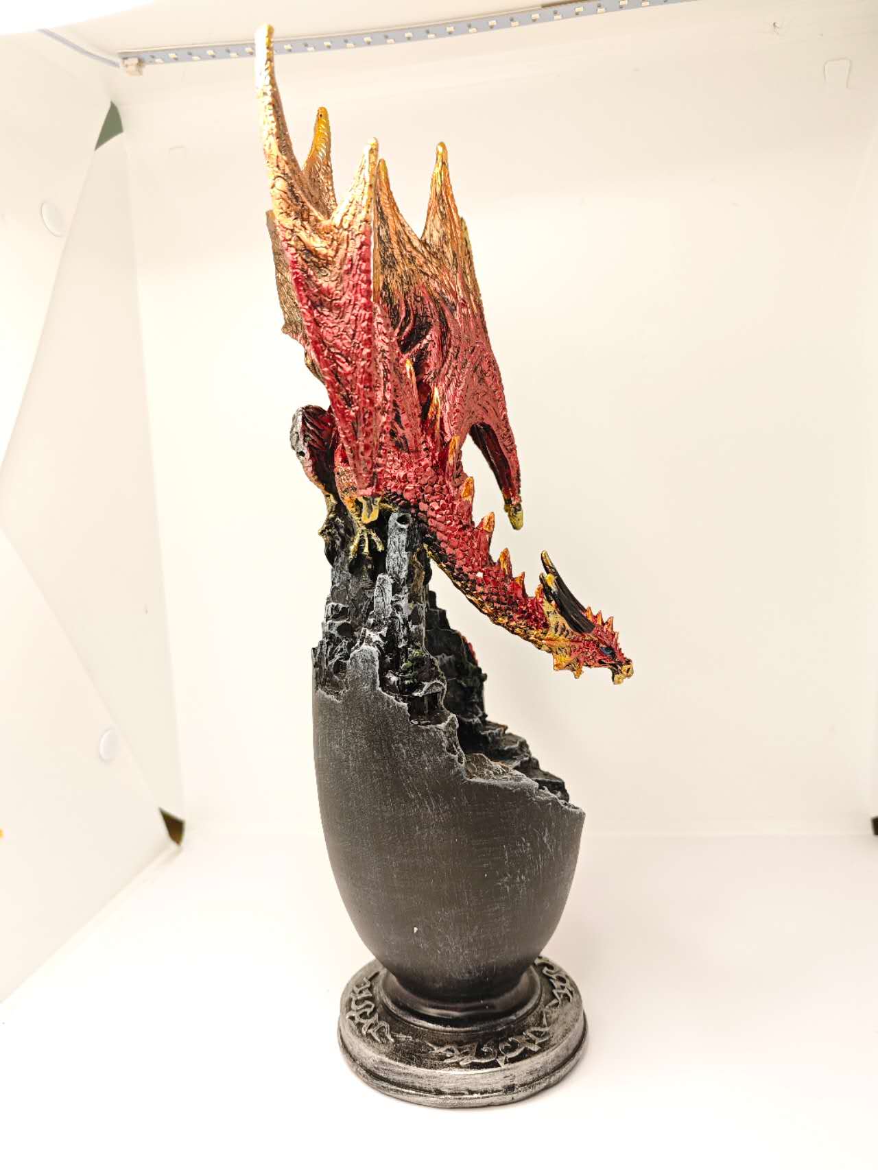Mystical Red Resin Dragon Figure Statue Home & Office Decor indoor outdoor decor