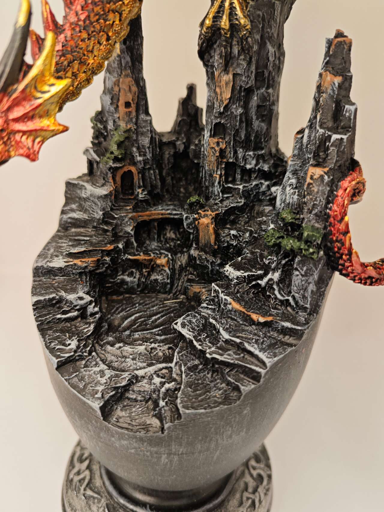 Mystical Red Resin Dragon Figure Statue Home & Office Decor indoor outdoor decor