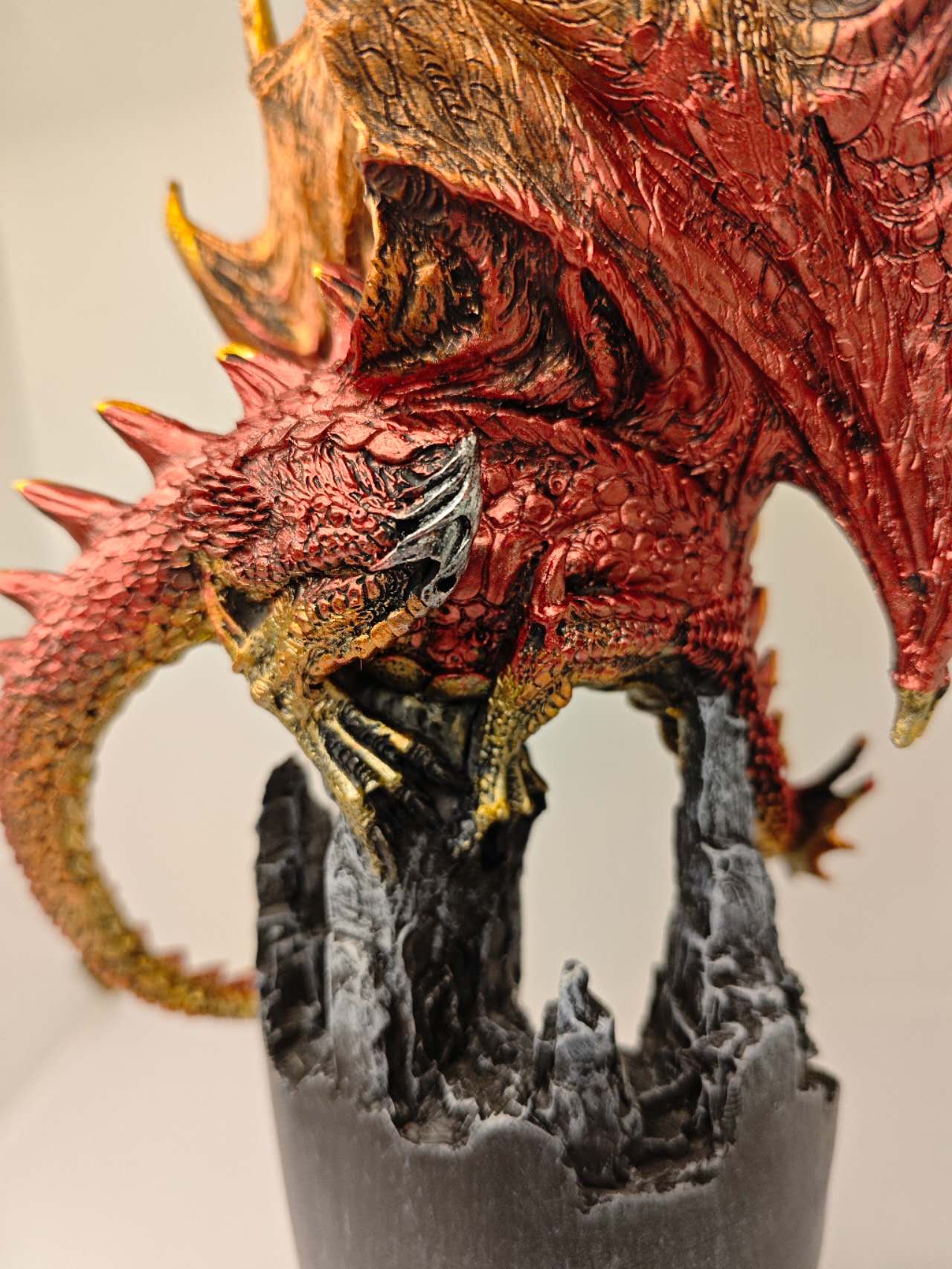 Mystical Red Resin Dragon Figure Statue Home & Office Decor indoor outdoor decor