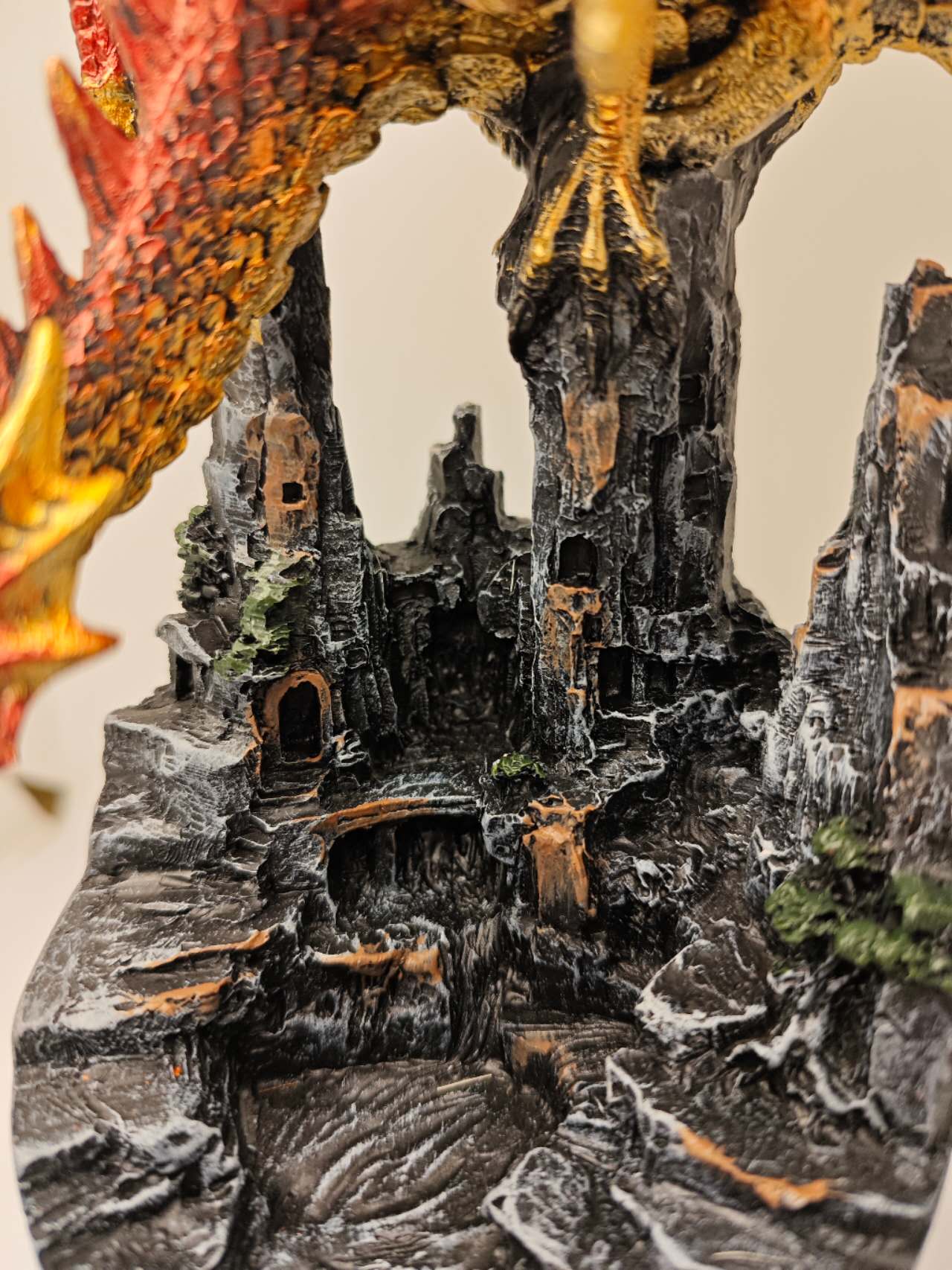 Mystical Red Resin Dragon Figure Statue Home & Office Decor indoor outdoor decor