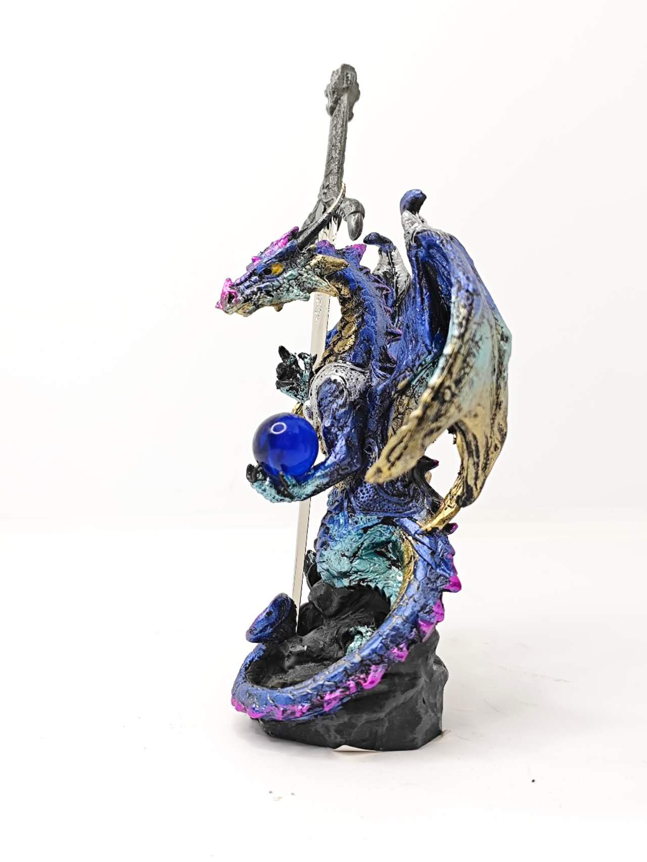 Fantasy Dragon with Sword Dragon Figure Statue Home Office Decor indoor outdoor