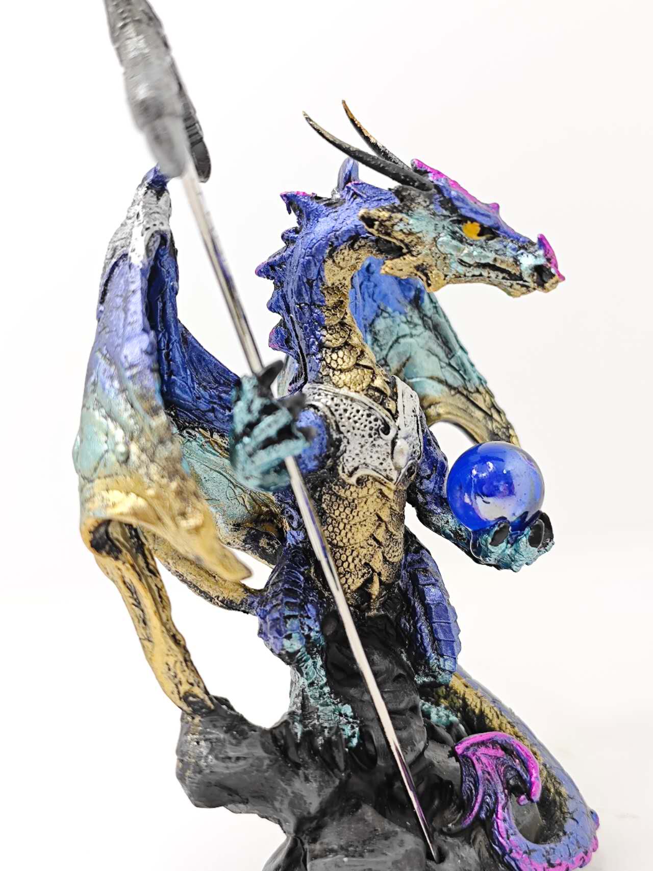Fantasy Dragon with Sword Dragon Figure Statue Home Office Decor indoor outdoor