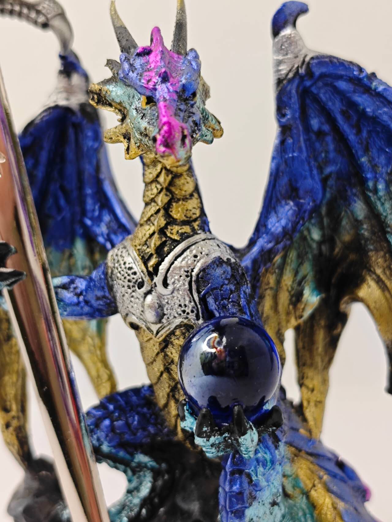 Fantasy Dragon with Sword Dragon Figure Statue Home Office Decor indoor outdoor