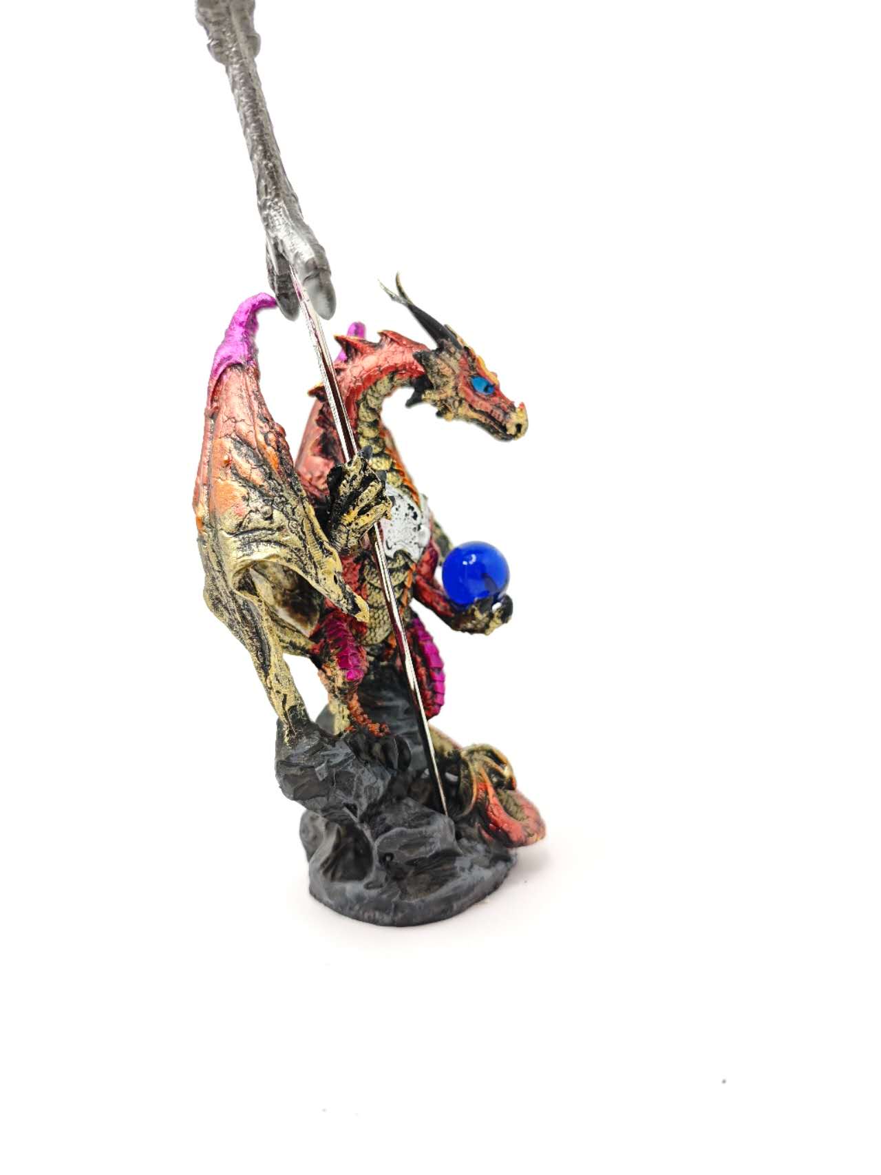 Fantasy Dragon with Sword Dragon Figure Statue Home Office Decor indoor outdoor