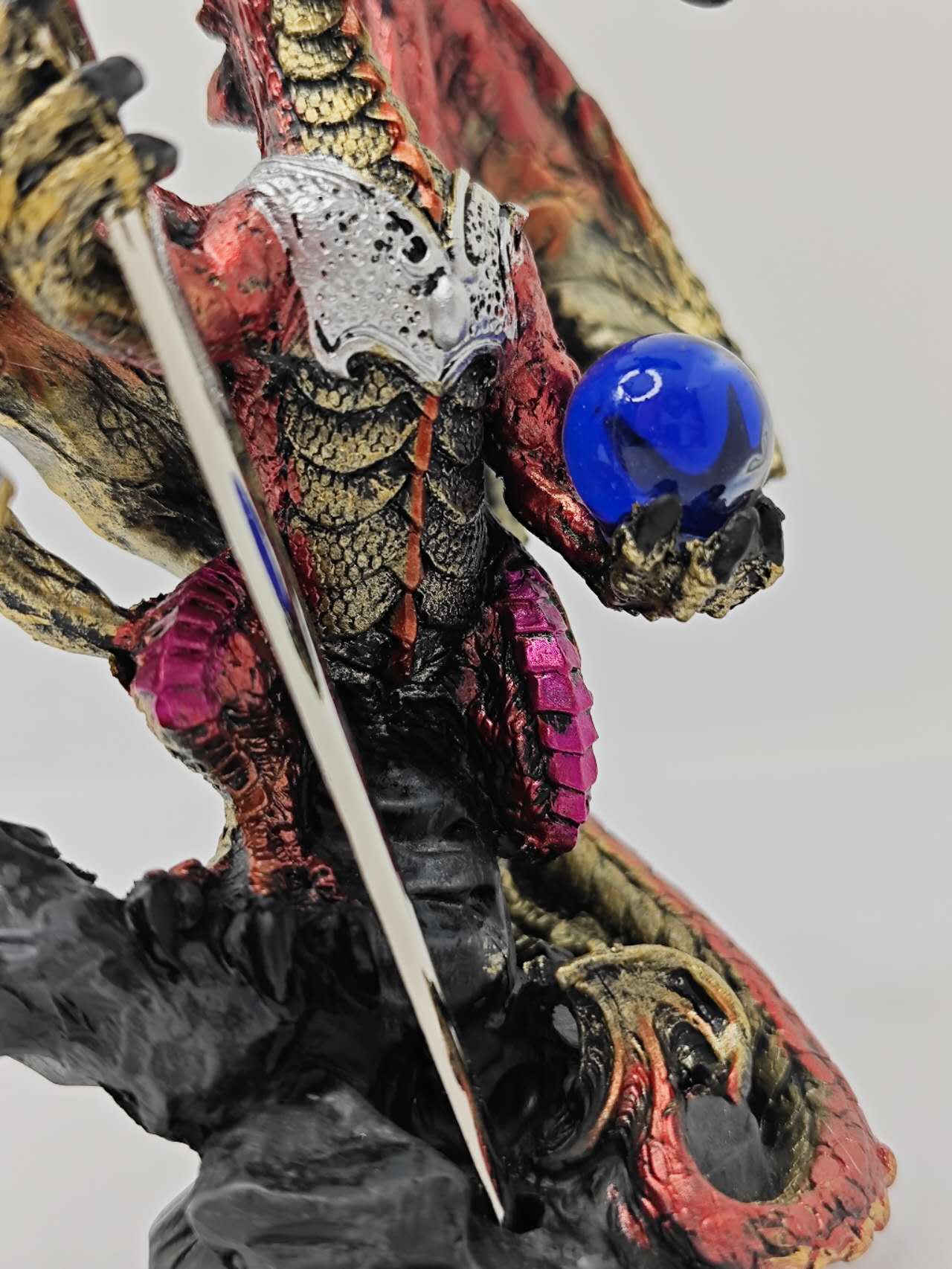 Fantasy Dragon with Sword Dragon Figure Statue Home Office Decor indoor outdoor