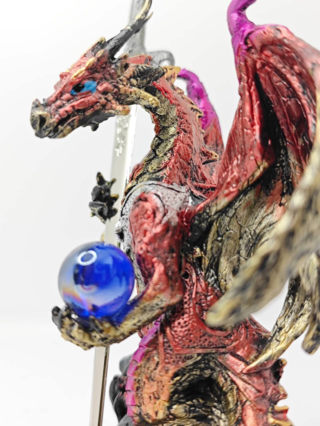Fantasy Dragon with Sword Dragon Figure Statue Home Office Decor indoor outdoor