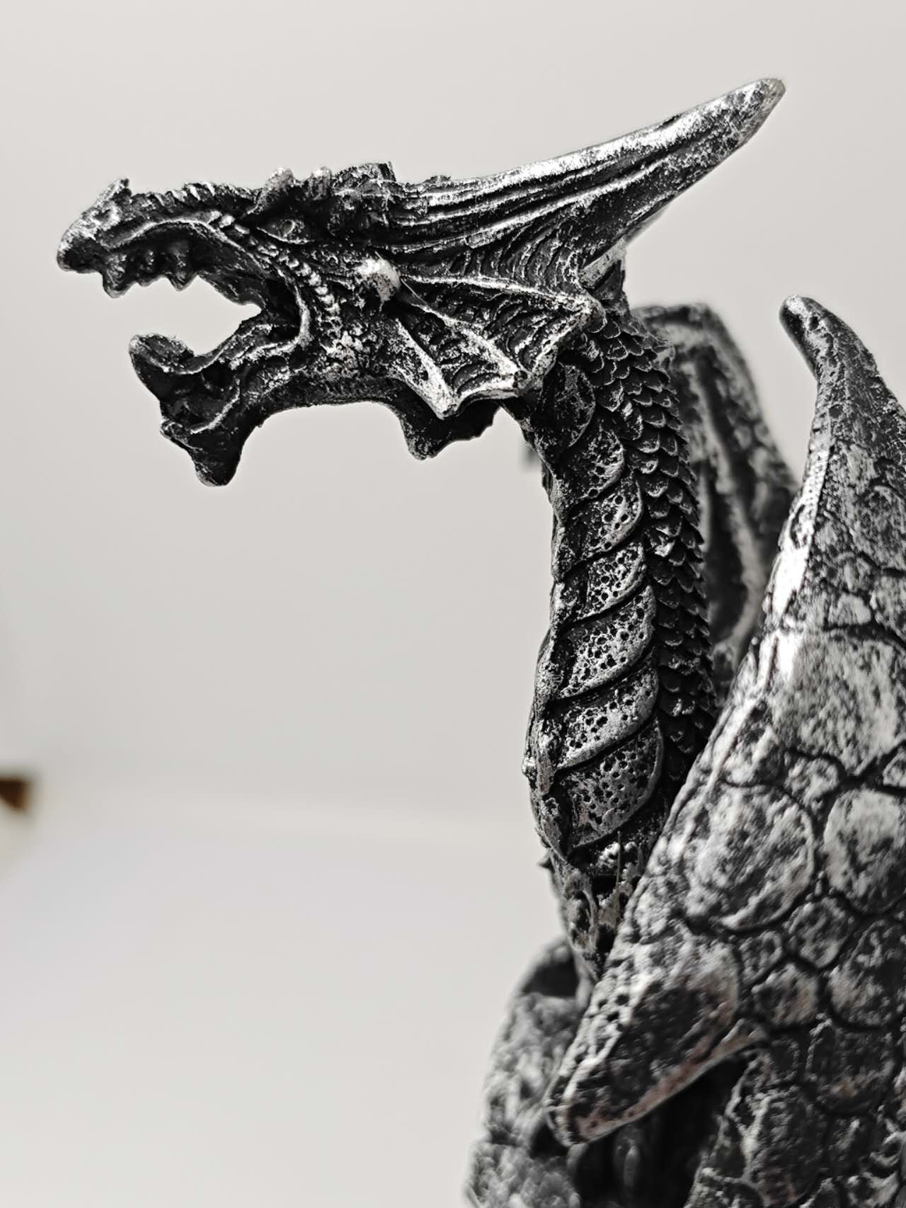 Gothic Stone Dragon Statue Medieval Ruins Fantasy Figurine Indoor Outdoor Decor
