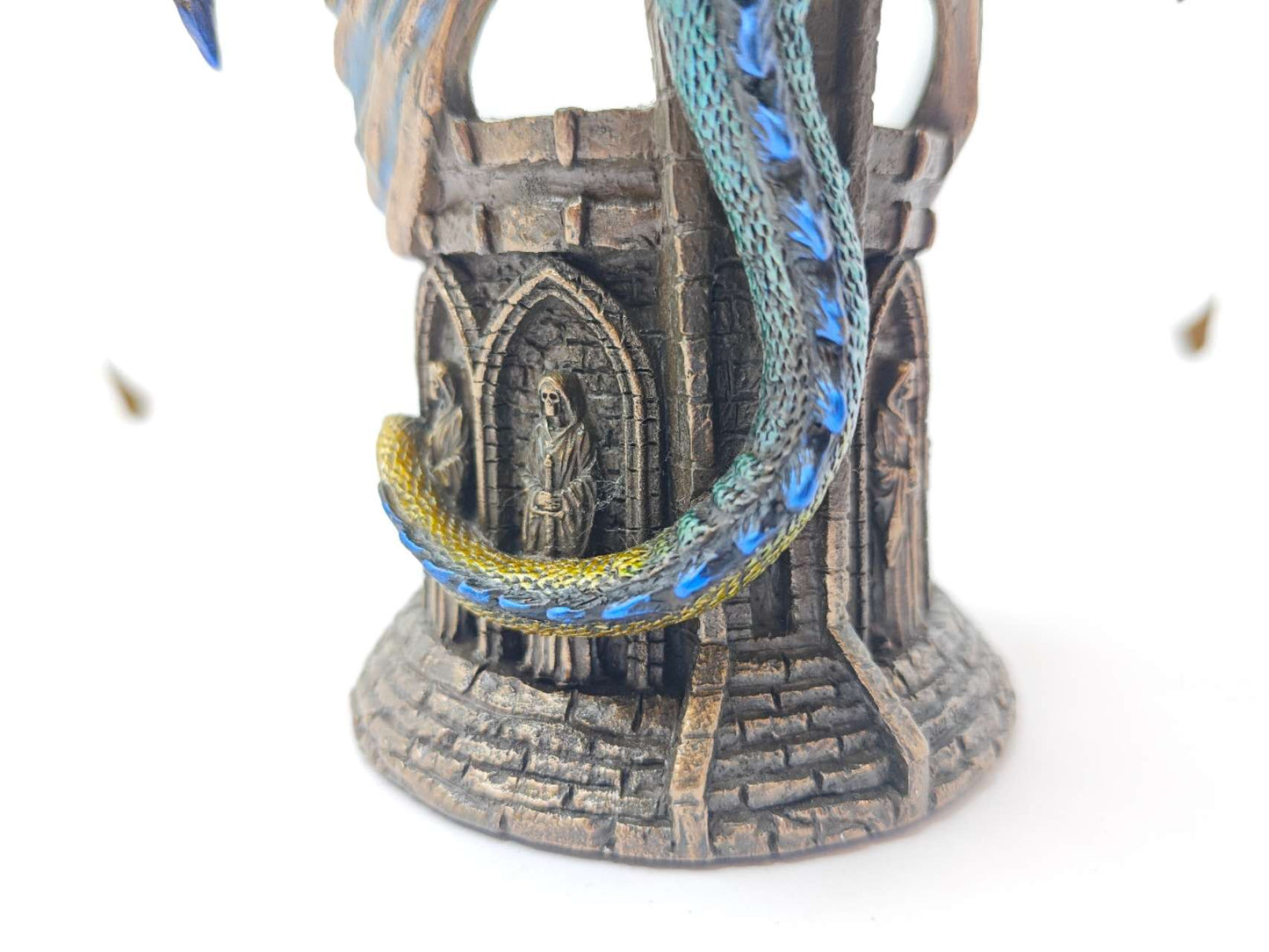 Dragon with Crystal Ball Dragon Figurine Gothic Fantasy Sculpture Home Decor