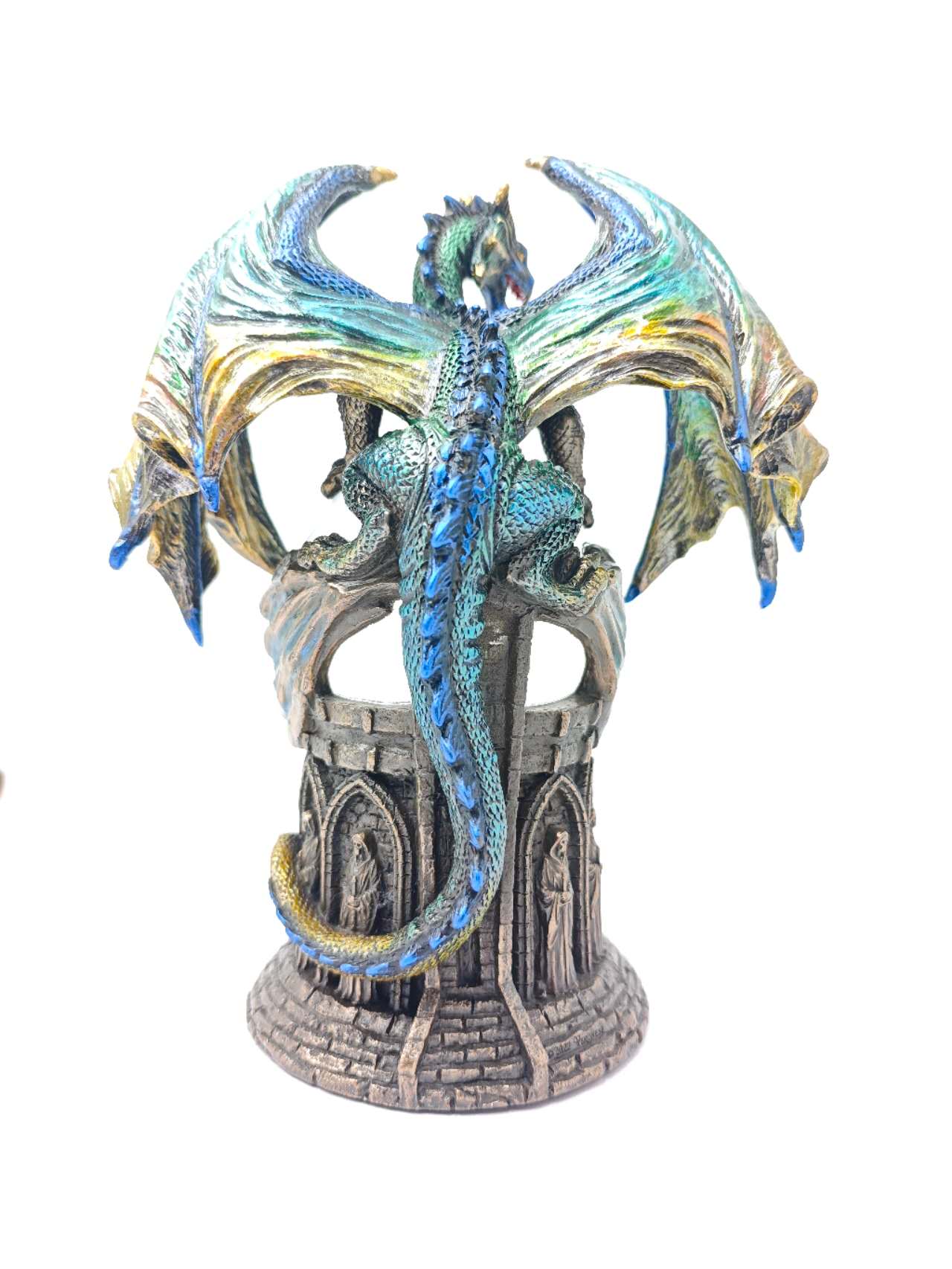 Dragon with Crystal Ball Dragon Figurine Gothic Fantasy Sculpture Home Decor