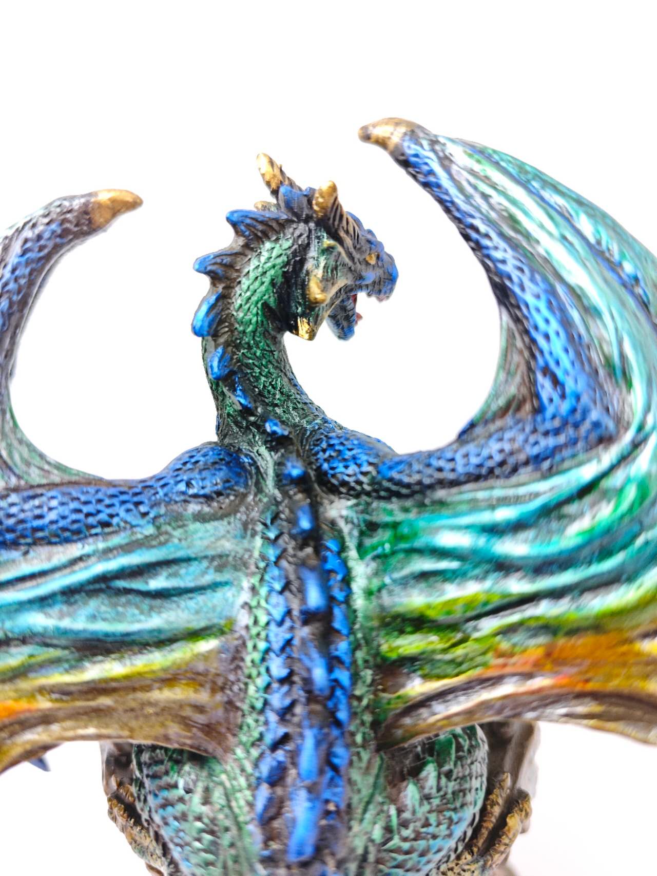 Dragon with Crystal Ball Dragon Figurine Gothic Fantasy Sculpture Home Decor
