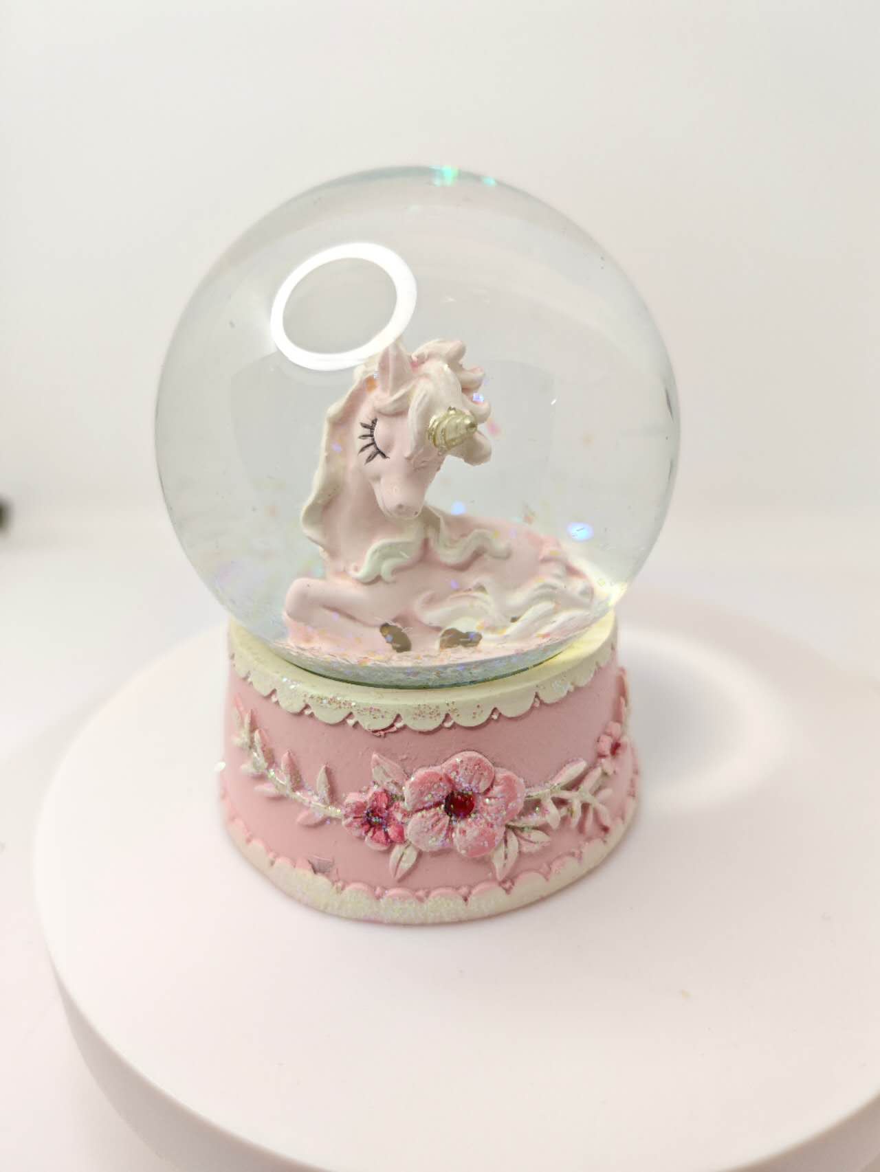 Unicorn Globe – Pink Base Fantasy Crystal Ball Desktop Decor Gift