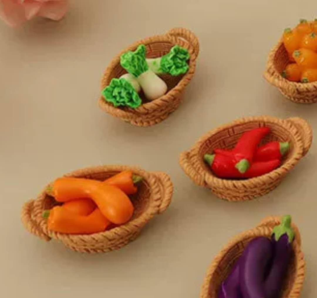 Fairy Garden Accessories Basket with pumpkin Vegetable