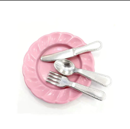 Fairy Garden Accessories knife fork spoon plate