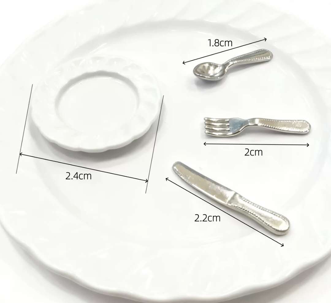 Fairy Garden Accessories knife fork spoon plate