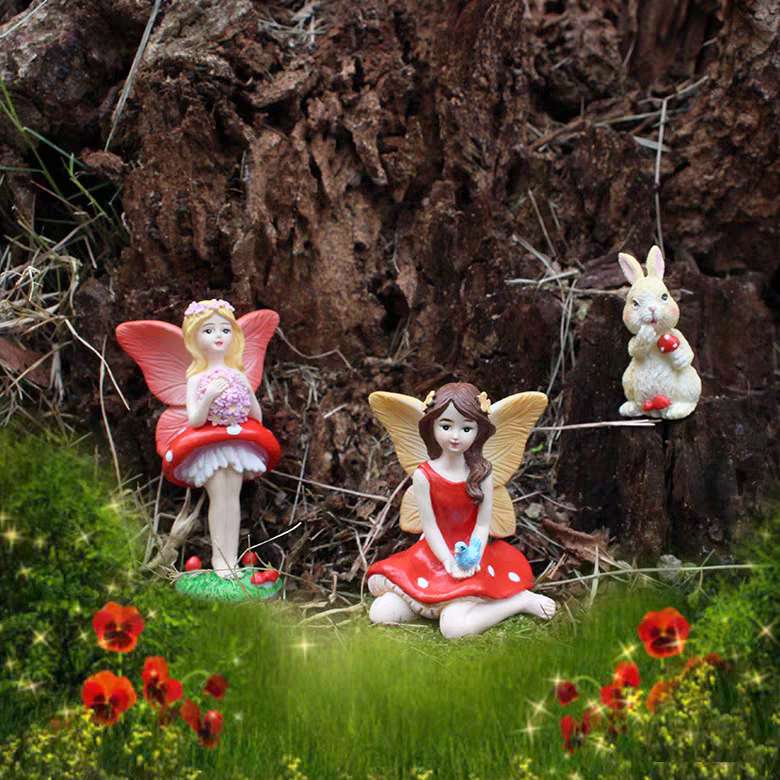 3PCS Fairy Garden Kit Figurines Fairies Birthday Gift Accessories