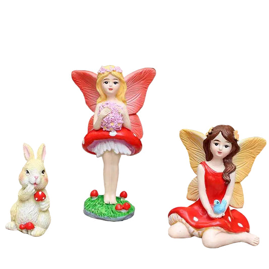 3PCS Fairy Garden Accessories Set – Miniature Fairy Garden Decoration Kit for Indoor & Outdoor Display