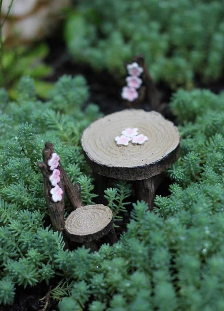 6PCS Thatch Fairy Garden Kits Fairy Garden Decorations Set