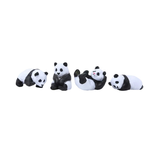 Panda Miniature Fairy Garden Animal Figurine – Resin Animal Decoration for Fairy Gardens