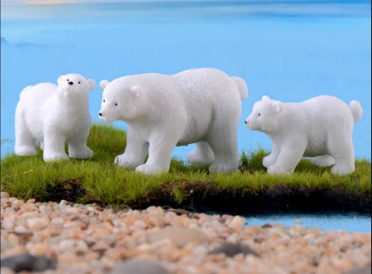 4PCS Fairy Garden Accessories Animals Polar Bears