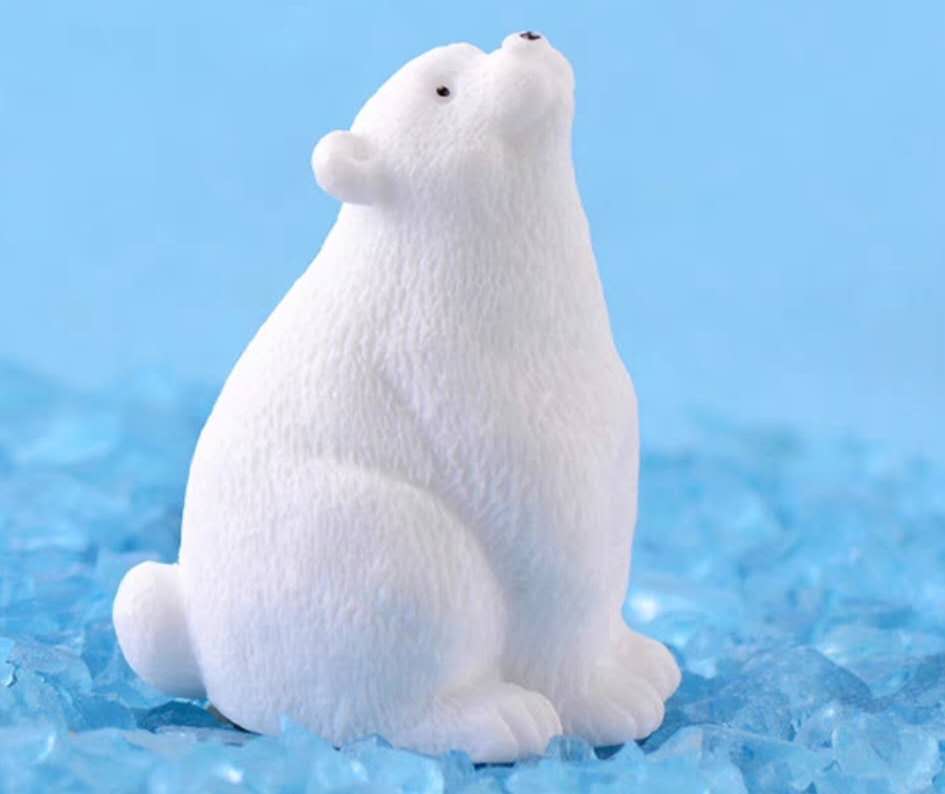 4PCS Fairy Garden Accessories Animals Polar Bears