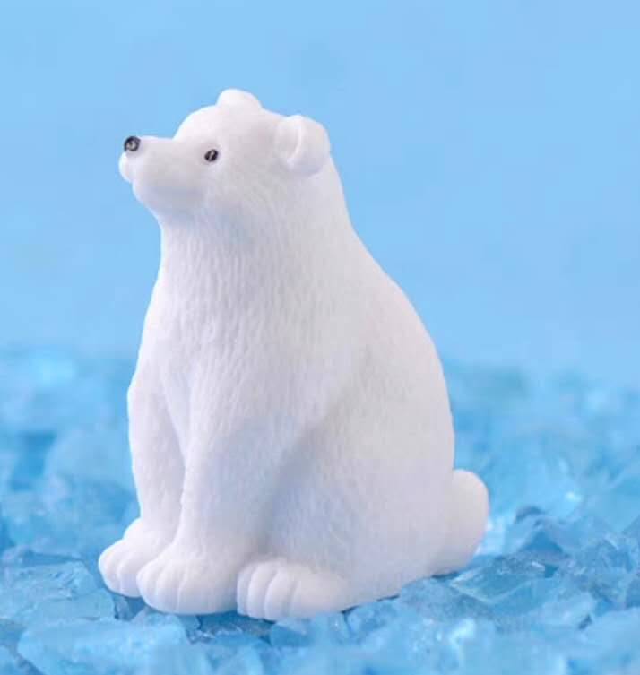 4PCS Fairy Garden Accessories Animals Polar Bears