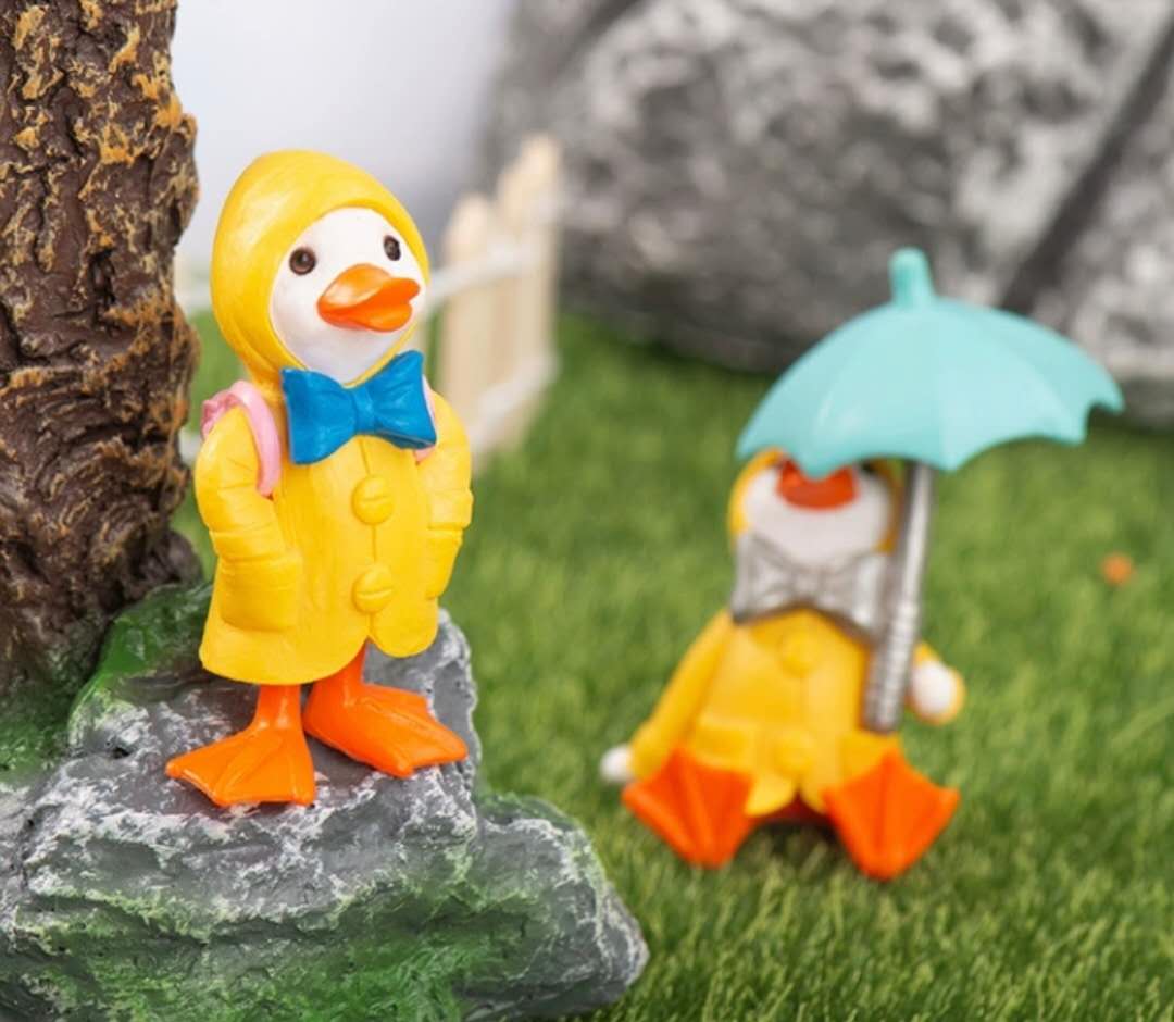 Fairy Garden Accessories Animals Raincoat Ducks