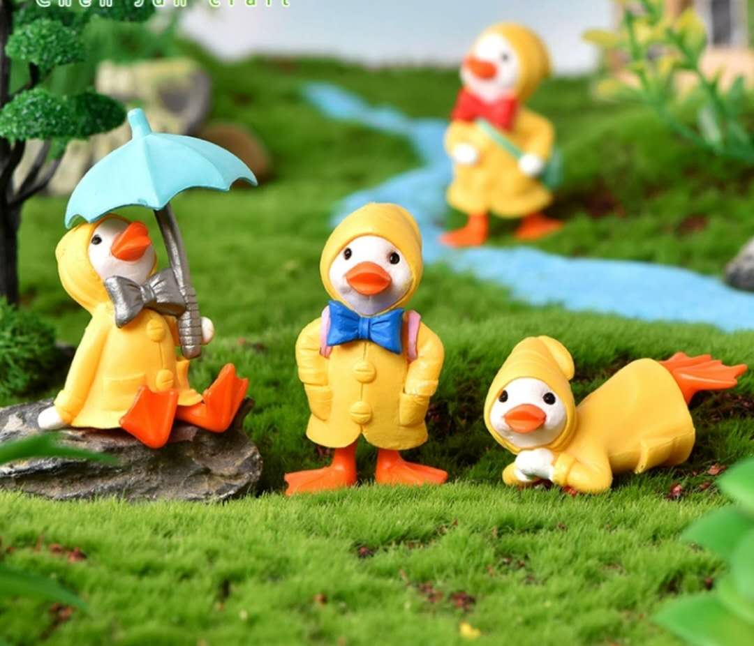 Fairy Garden Accessories Animals Raincoat Ducks