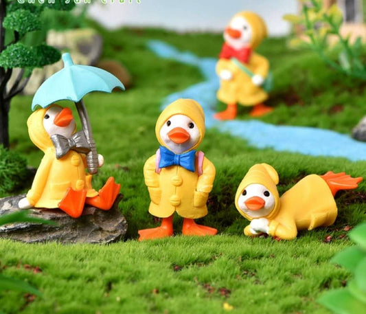 Fairy Garden Accessories Animals Raincoat Ducks