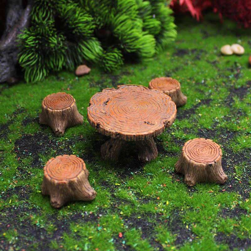 Fairy Garden Accessories Brown Table And Chairs