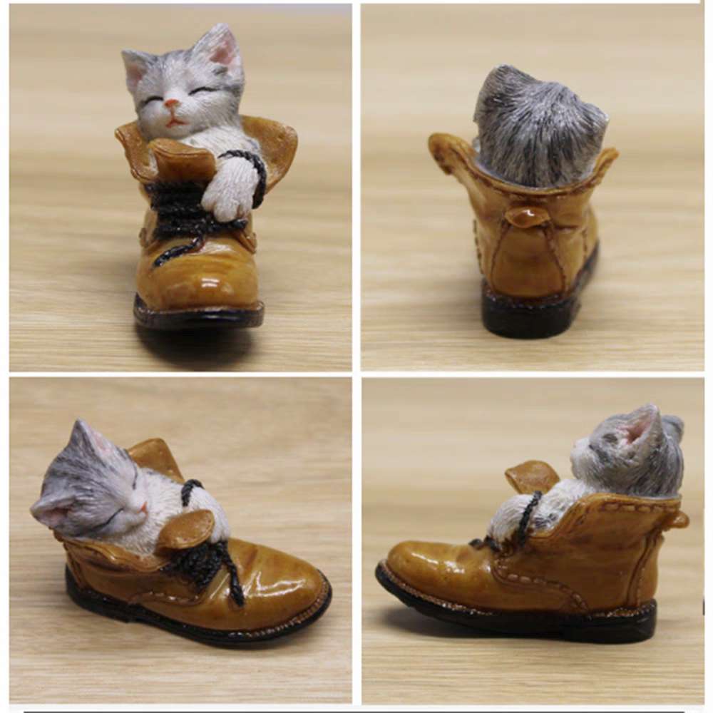 Fairy Garden Accessories Cat Sleeping In The Boot