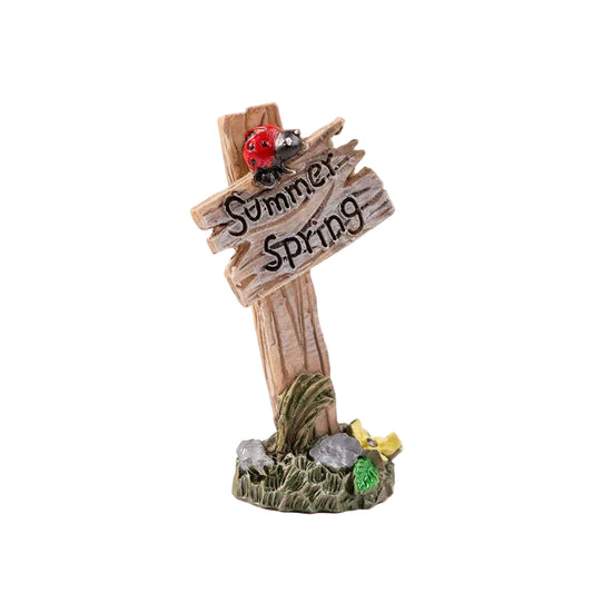 Wooden Guideboard Direction Post Miniature Fairy Garden Accessory