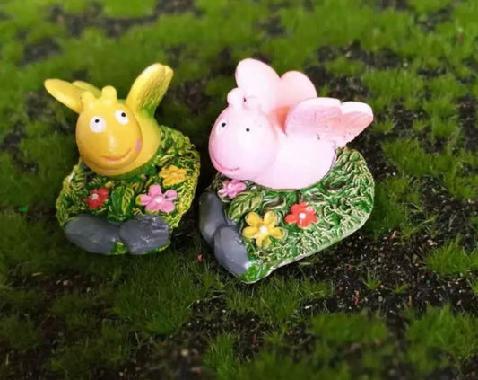 Fairy Garden Accessories Yellow Bees Pink Bees