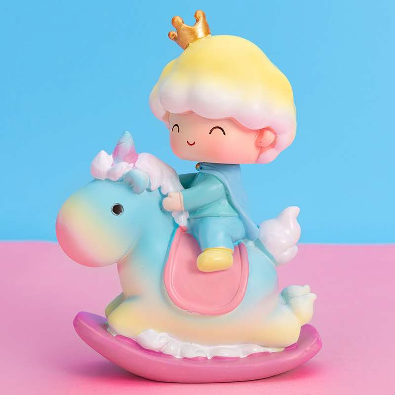 Fairy Garden Figurines Princess prince On the Unicorn