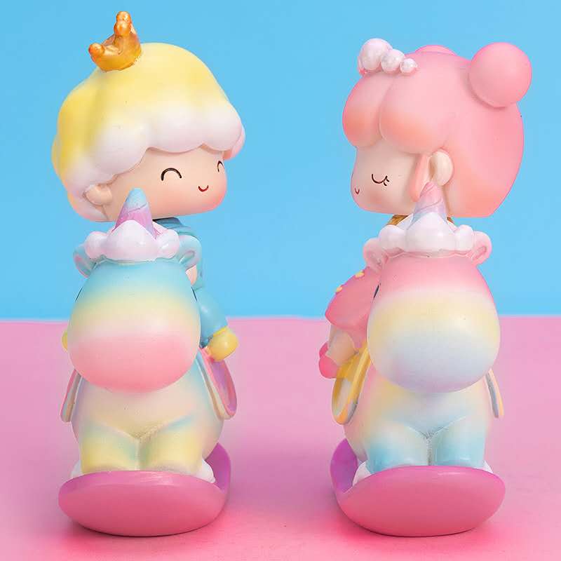 Fairy Garden Figurines Princess prince On the Unicorn