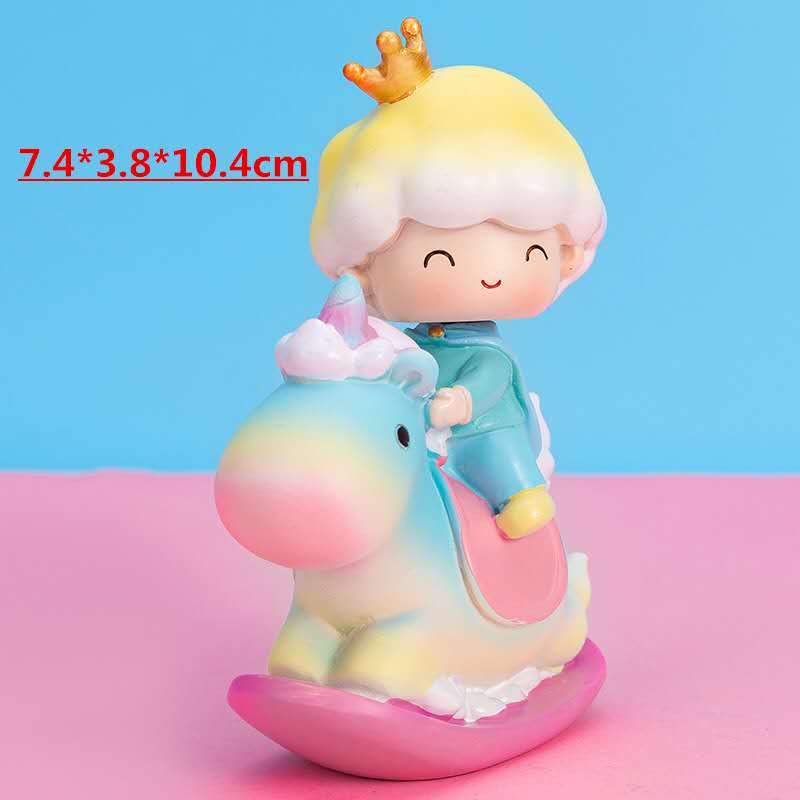 Fairy Garden Figurines Princess prince On the Unicorn