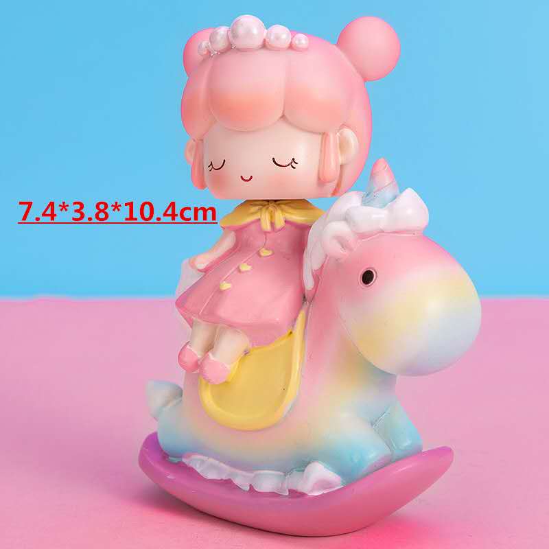 Fairy Garden Figurines Princess prince On the Unicorn