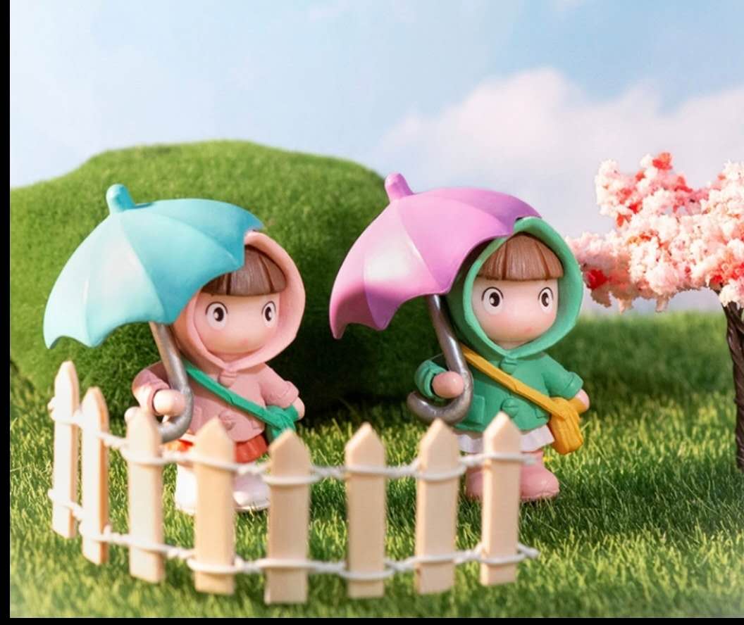 Fairy Garden Figurines Girl With An Umbrella