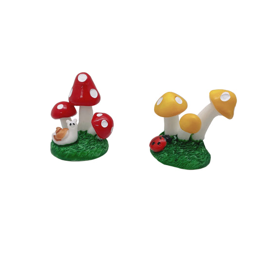Mushroom Miniature Fairy Garden Plant – Resin Mini Decoration for Fairy Gardens