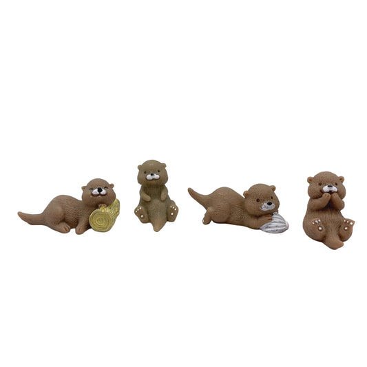 Otter Miniature Fairy Garden Animal Figurine – Resin Animal Decoration for Fairy Gardens