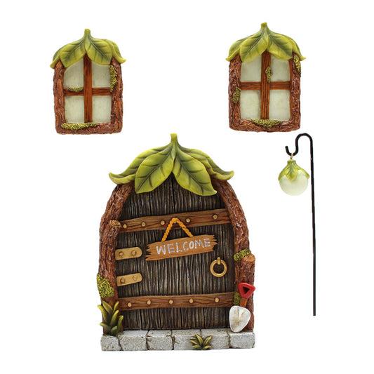4Pcs Fairy Garden Door And Windows Fairy Garden Accessories