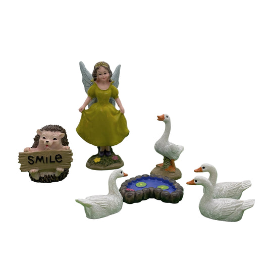 7pcs Fairy Garden Accessories Set – Miniature Fairy Garden Decoration Kit for Indoor & Outdoor Display