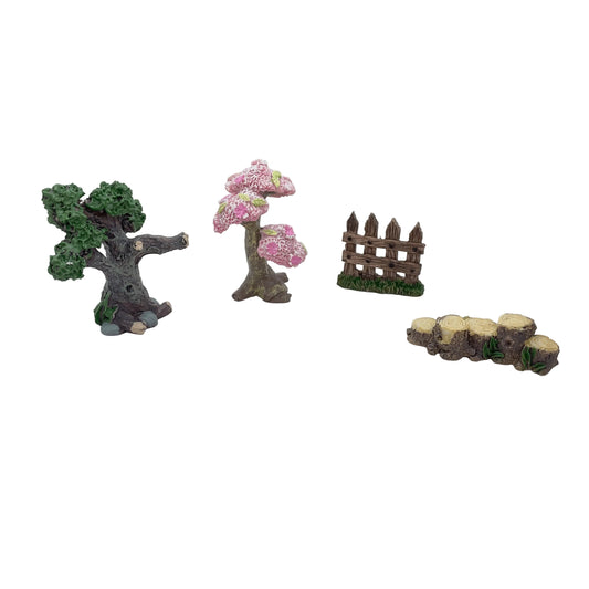 Tree Fence Stump Miniature Fairy Garden Accessory – Resin Decoration for Fairy Gardens & Miniature Displays