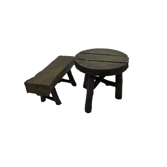 Table and Chair Miniature Fairy Garden Accessory – Resin Decoration for Fairy Gardens & Miniature Displays